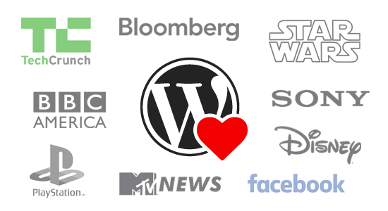 40 + Mest märkbara stora namnvarumärken som använder WordPress / Monter