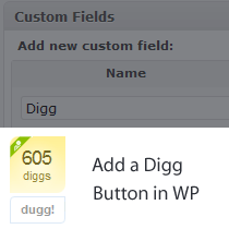 Cómo agregar un botón Digg en tu WordPress usando campos personalizados / Tutoriales
