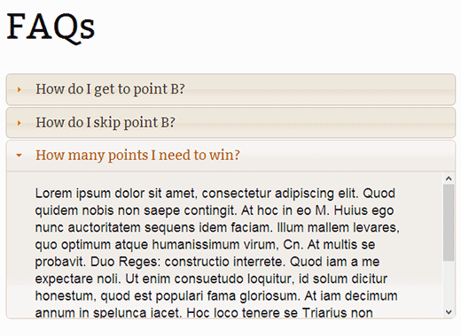 Hoe een jQuery FAQ Accordion in WordPress toe te voegen / tutorials