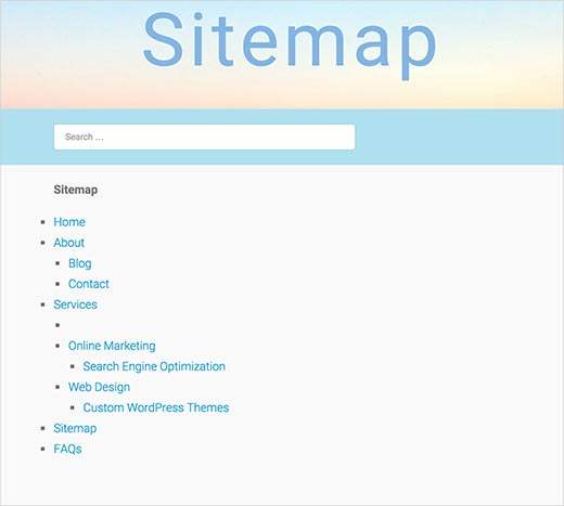 Cum de a adăuga o pagină HTML Sitemap în WordPress