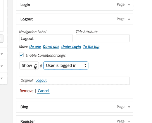 Conditionele logica toevoegen aan menu's in WordPress / WordPress Plug-ins