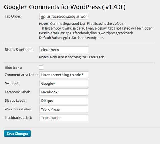 Hinzufügen von Google+ Kommentaren in WordPress / WordPress-Plugins