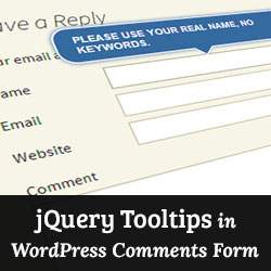 Cómo agregar información sobre herramientas jQuery en el formulario de comentarios de WordPress