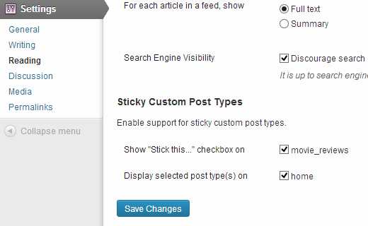 Sticky Posts toevoegen in WordPress Custom Post Type Archives / tutorials