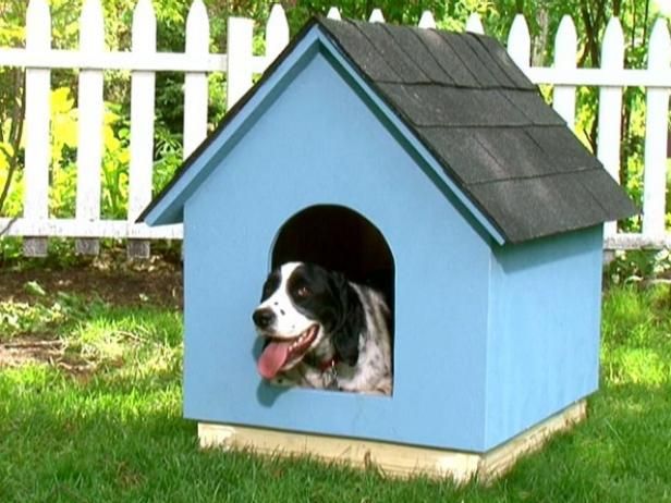 Cómo construir una caseta de perro de techo a dos aguas simple / Al aire libre