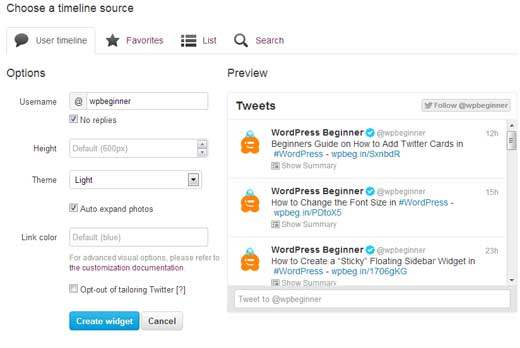 Hvordan vise siste tweets i WordPress med Twitter Widgets / Guider