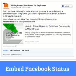 Så här lägger du in Facebook Status-inlägg i WordPress / Handledningar