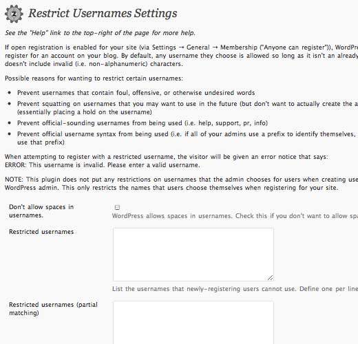 Cómo restringir los nombres de usuario en WordPress / Plugins de WordPress