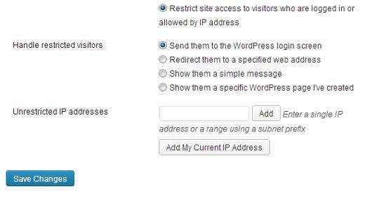 Come limitare l'accesso al sito WordPress tramite IP o gli utenti registrati