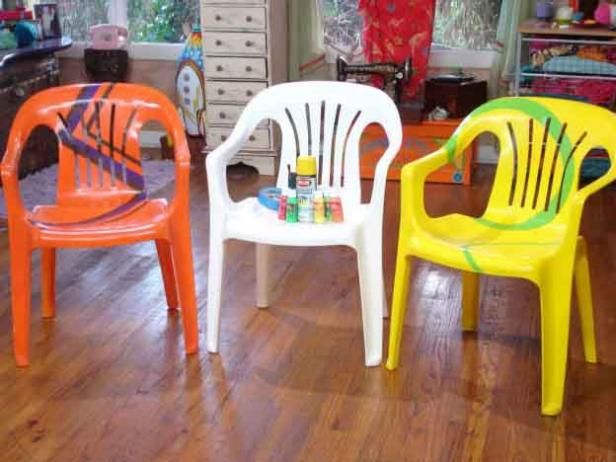 Muebles de patio pintados / Al aire libre