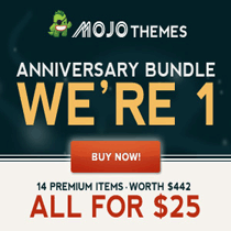 Vinn en gratis kopia av Mojo Themes Anniversary Bundle ($ 442 värde) / Nyheter