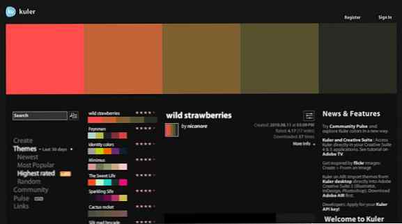 webb färgpalett