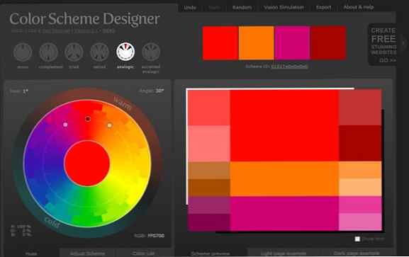 web paletă de culori