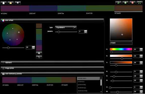 html paleta de colores