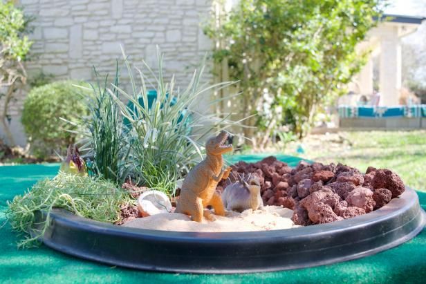 Wie man einen Dinosauriergarten für den kleinen Paläontologen Wannabees herstellt