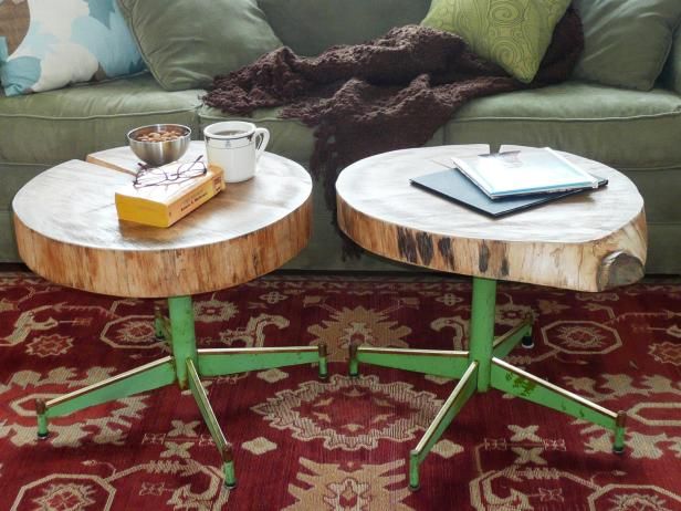 Cómo hacer una mesa con un tronco y patas de silla viejas / Hacer y decorar