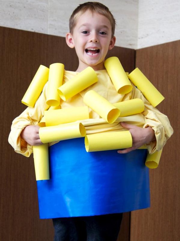 Halloween-Kostüm für Kinder Eine Schüssel Mac 'n' Cheese / Machen und dekorieren