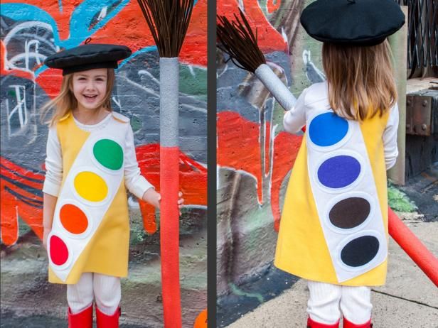 Costume Halloween pour enfants, boîte de peinture à l'aquarelle / Faire et décorer