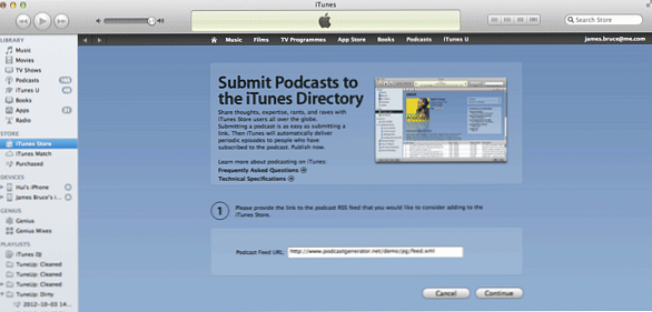 Podcast in iTunes veröffentlichen