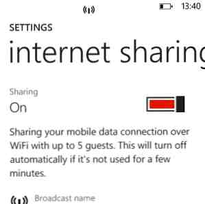 Partagez votre connexion Internet Windows Phone à l'aide de la fonction modem. / 