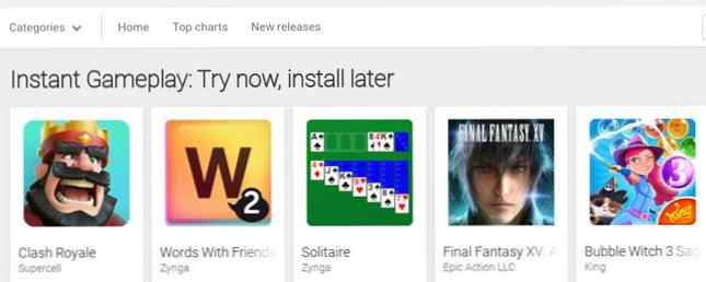 Google Play Instant ti consente di provare i giochi senza installazioni