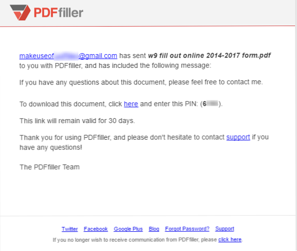 pdf filler after sending the document
