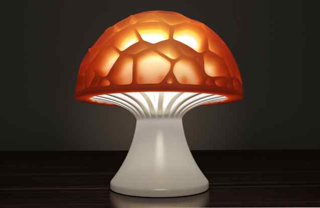 Impression 3d utile à la maison voronoi lampe de champignon