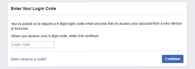 Facebook login ohne codegenerator
