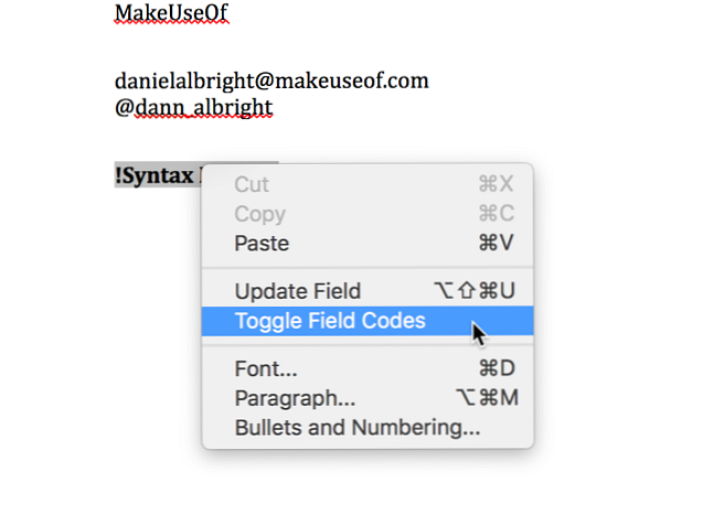 Toggle-Feld-Codes