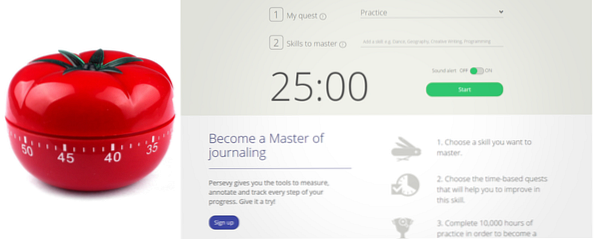 Oppnå dine oppløsninger med Persevy og Pomodoro-metoden / Selv forbedring